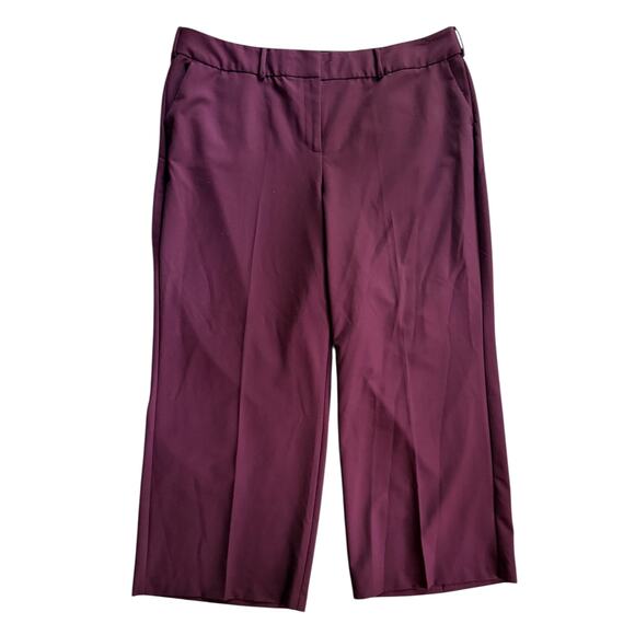 Lane Bryant sz 24 Mulberry Purple Career Office Work Pants Flowy Wide Waist Band - Picture 1 of 4